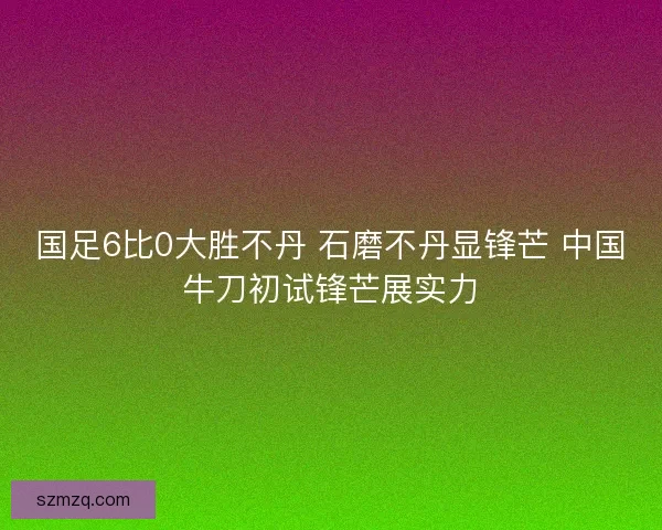 国足6比0大胜不丹 石磨不丹显锋芒 中国牛刀初试锋芒展实力